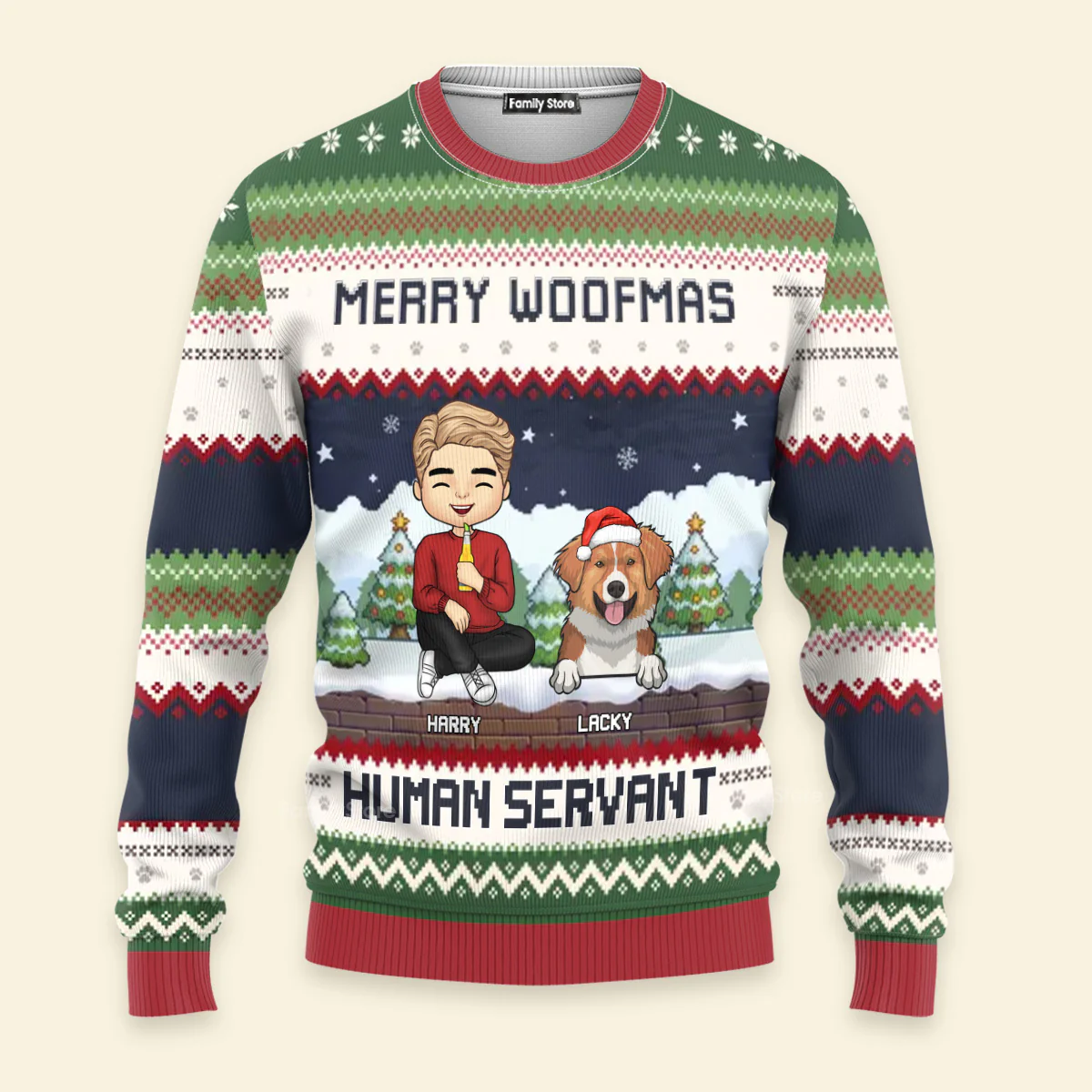 Merry Woofmas The Paw Of Christmas - Gift For Dog Lovers, Pet Lovers - Personalized Ugly Sweatshirt - CL39 NH96 - Image 2