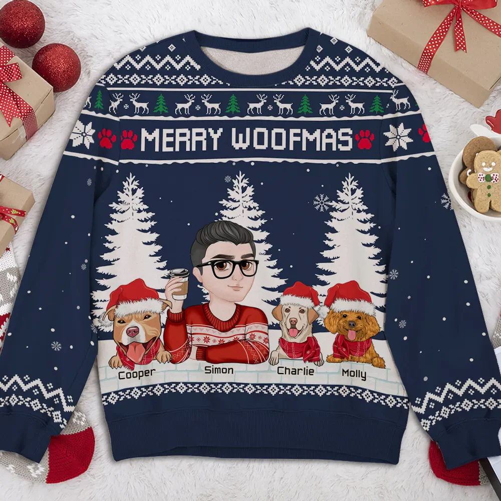 Merry Woofmas To My Mom Dad - Personalized Ugly Sweater - Christmas Gifts For Pet Owners, Pet Lovers | CLP09 CLGOD04 HH01 - Image 3
