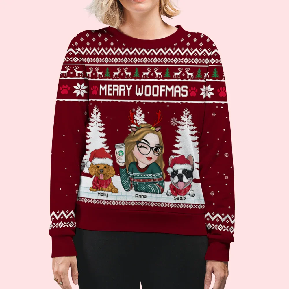 Merry Woofmas To My Mom Dad - Personalized Ugly Sweater - Christmas Gifts For Pet Owners, Pet Lovers | CLP09 CLGOD04 HH01 - Image 5