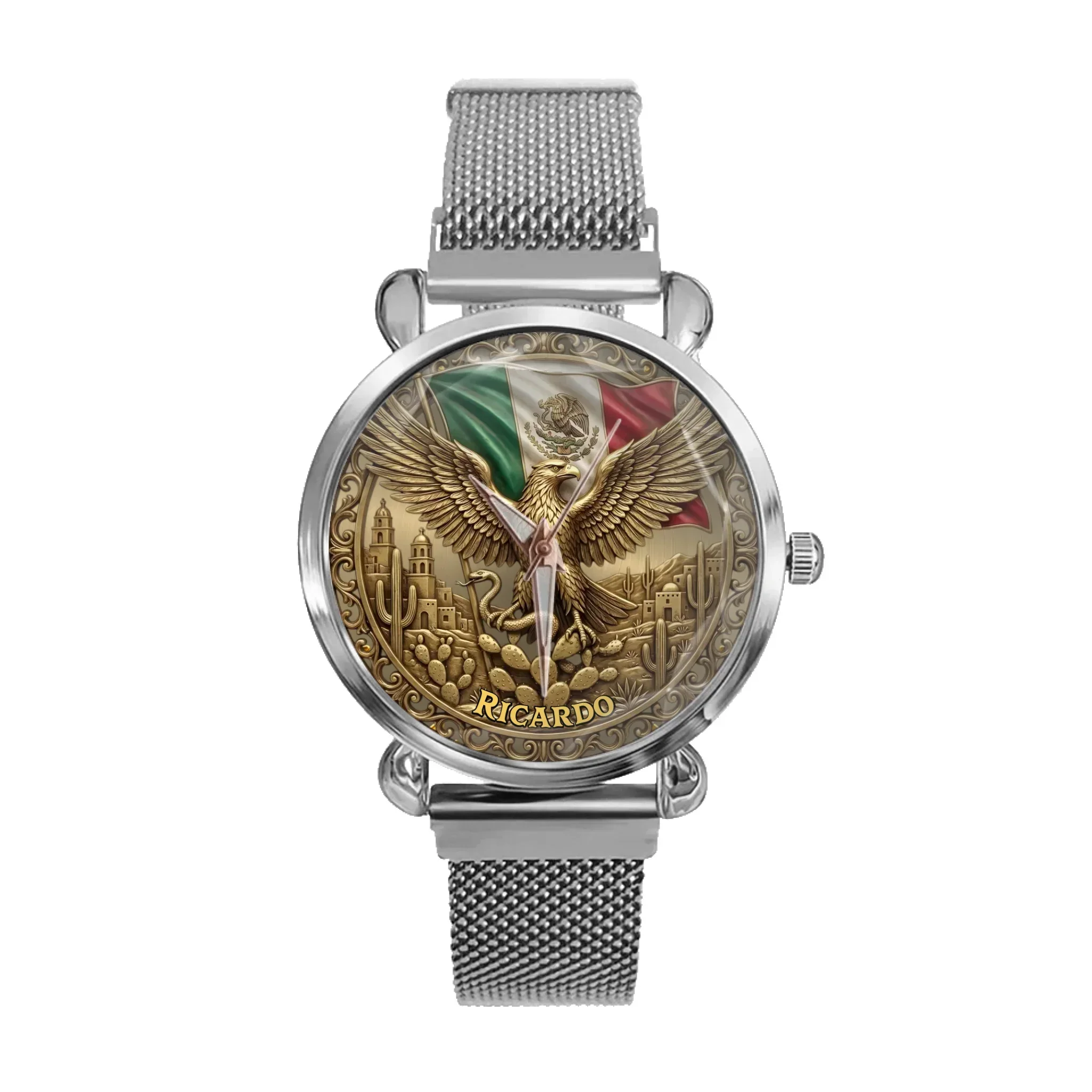 Mexican Eagle Coat Of Arms - Personalized Hand Watch - Gift For Patriots, Soccer Fans - Image 14