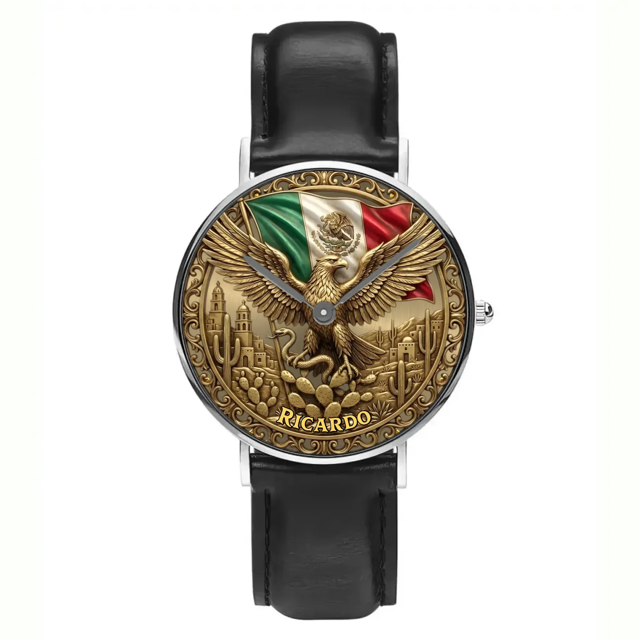 Mexican Eagle Coat Of Arms - Personalized Hand Watch - Gift For Patriots, Soccer Fans - Image 15