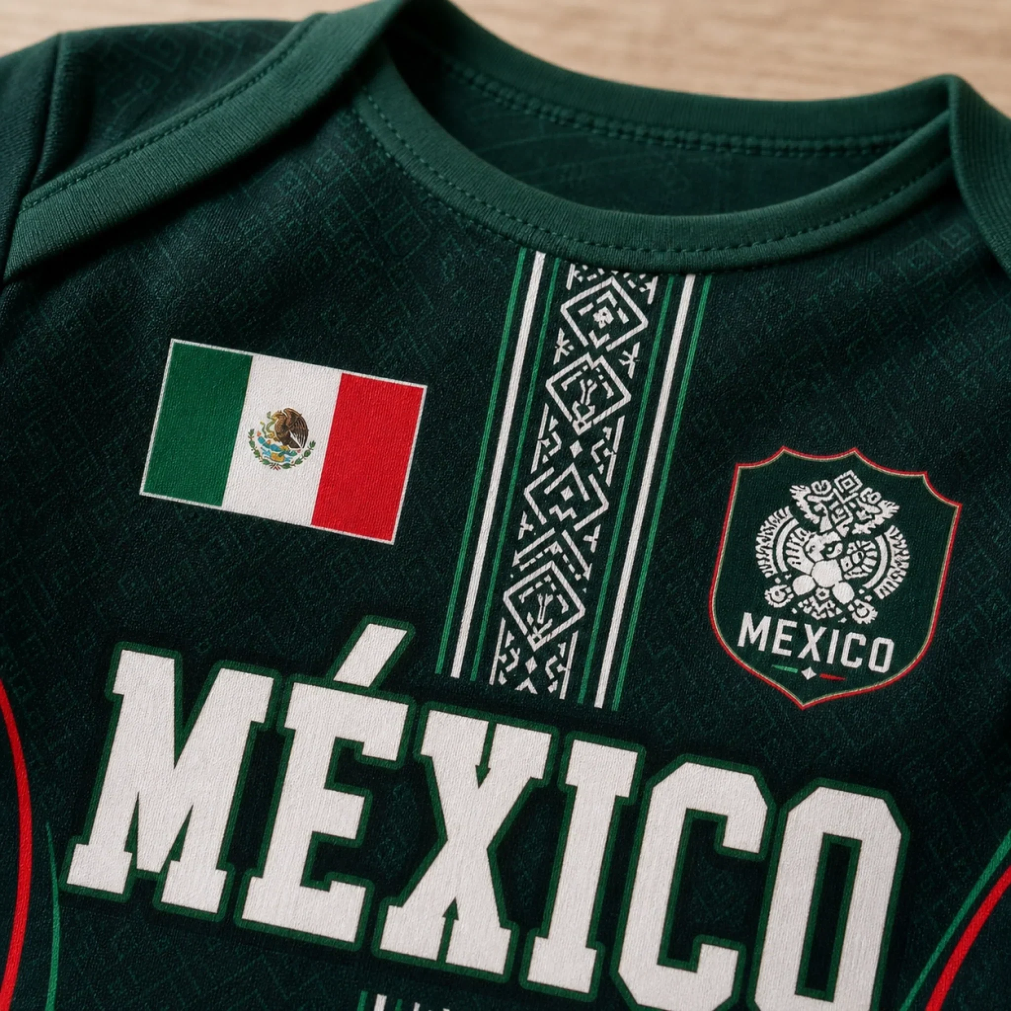 Mexican Heritage Custom Name Number - Personalized Baby Jersey Bodysuit - Gifts For New Moms, New Dads, Soccer Lovers - Image 4