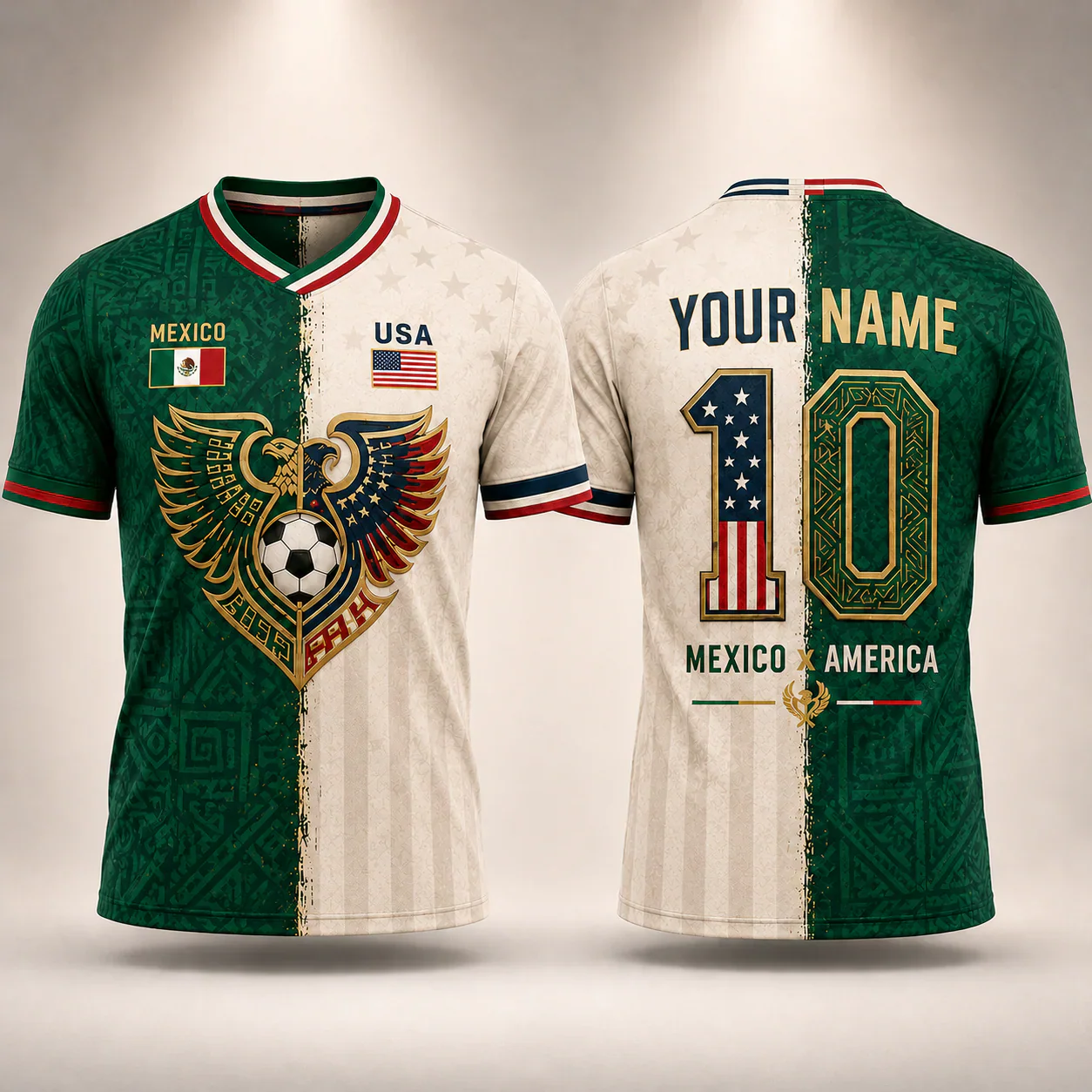Mexico And America Global Football Championships 2026 - Personalized Soccer Jersey - Gifts For Football Lovers, Sports Fans