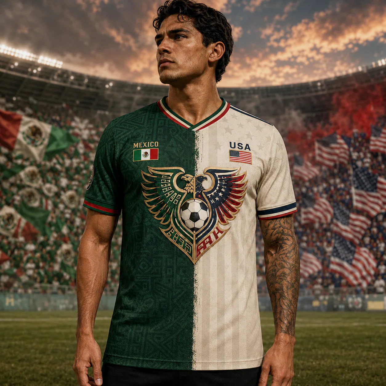 Mexico And America Global Football Championships 2026 - Personalized Soccer Jersey - Gifts For Football Lovers, Sports Fans - Image 2