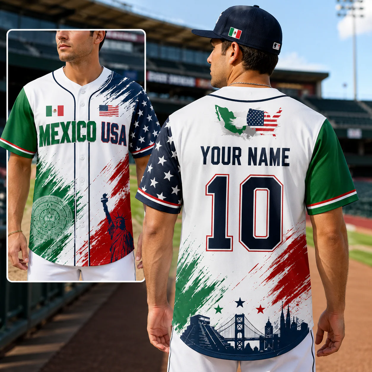 Mexico And USA Global Football Tournament 2026 - Personalized Baseball Jersey For Adult, Kid - Gifts For Soccer Lovers, Sport Fans - Image 2