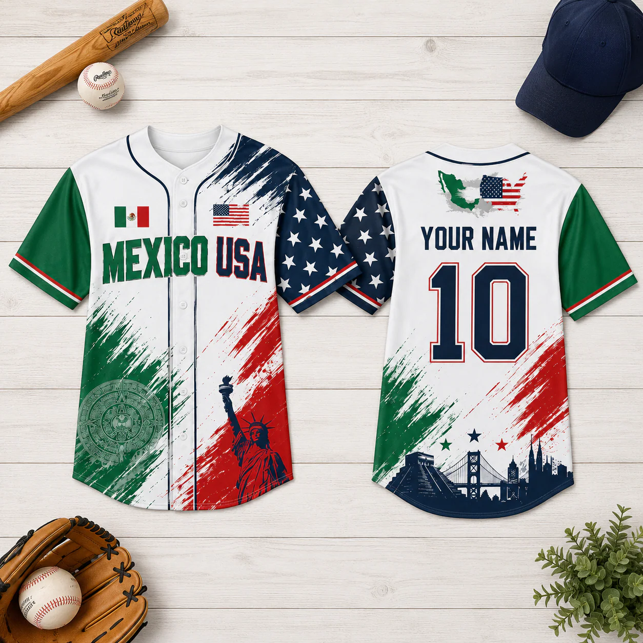 Mexico And USA Global Football Tournament 2026 - Personalized Baseball Jersey For Adult, Kid - Gifts For Soccer Lovers, Sport Fans - Image 4