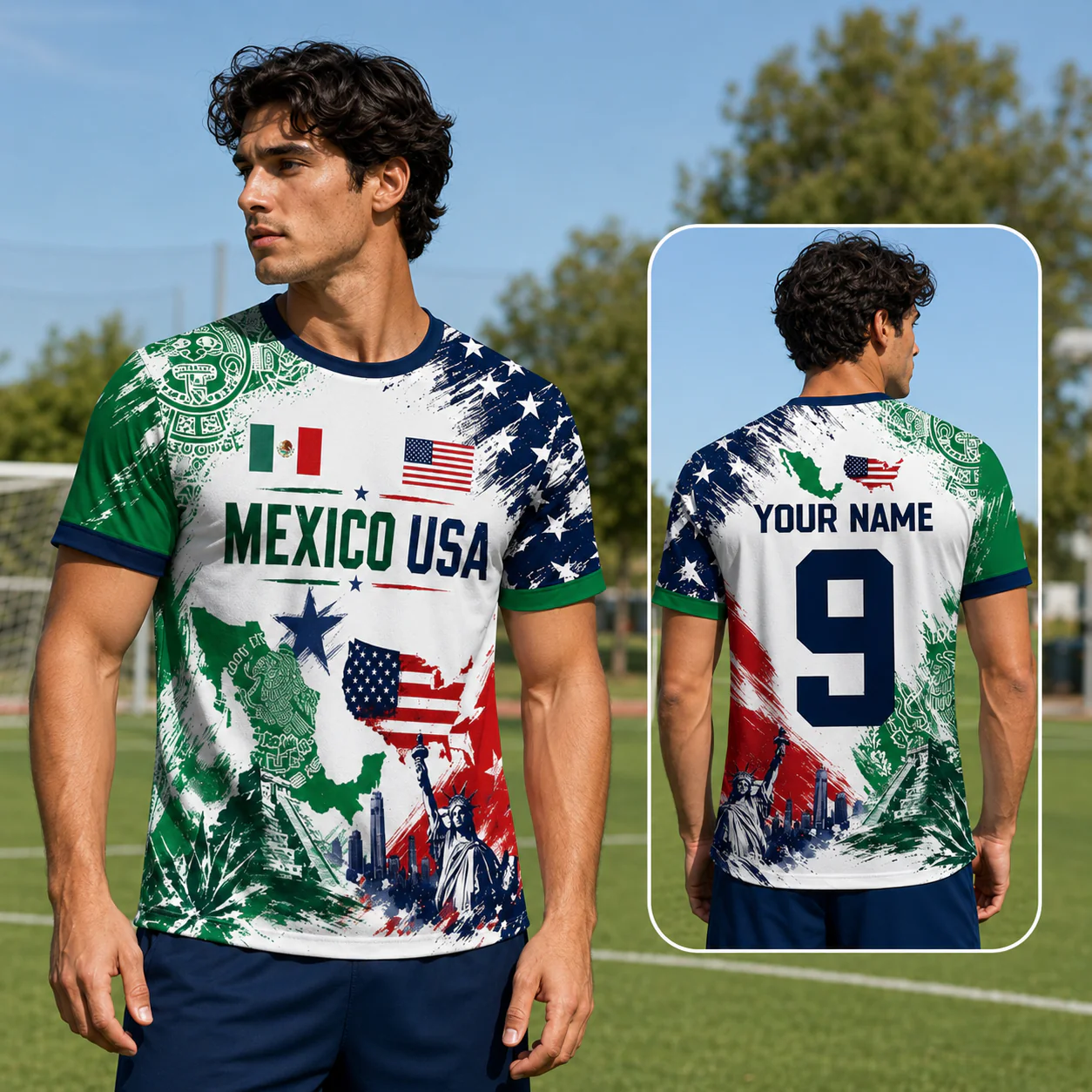 Mexico And USA Global Football Tournament 2026 - Personalized Soccer Jersey - Gift For Soccer Lovers, Sport Fans