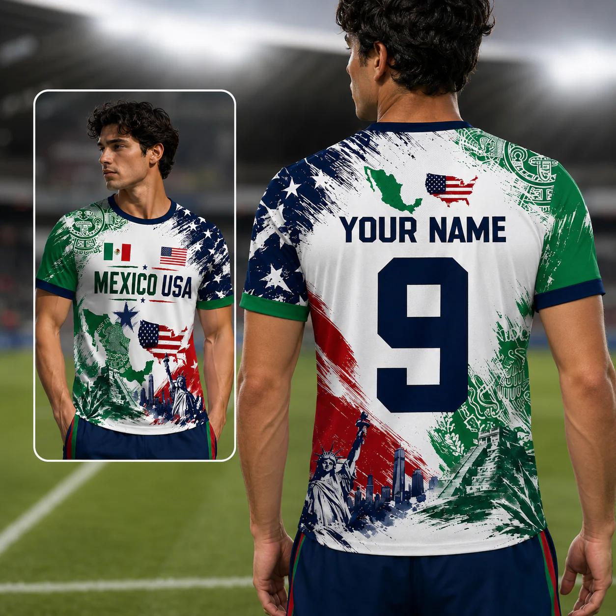Mexico And USA Global Football Tournament 2026 - Personalized Soccer Jersey - Gift For Soccer Lovers, Sport Fans - Image 2