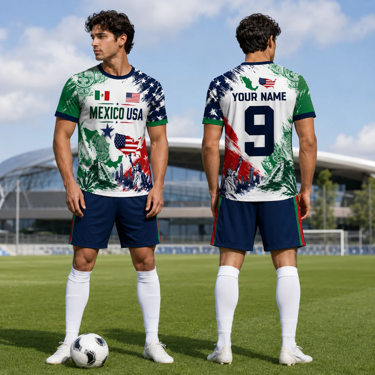 Mexico And USA Global Football Tournament 2026 - Personalized Soccer Jersey - Gift For Soccer Lovers, Sport Fans - Image 3