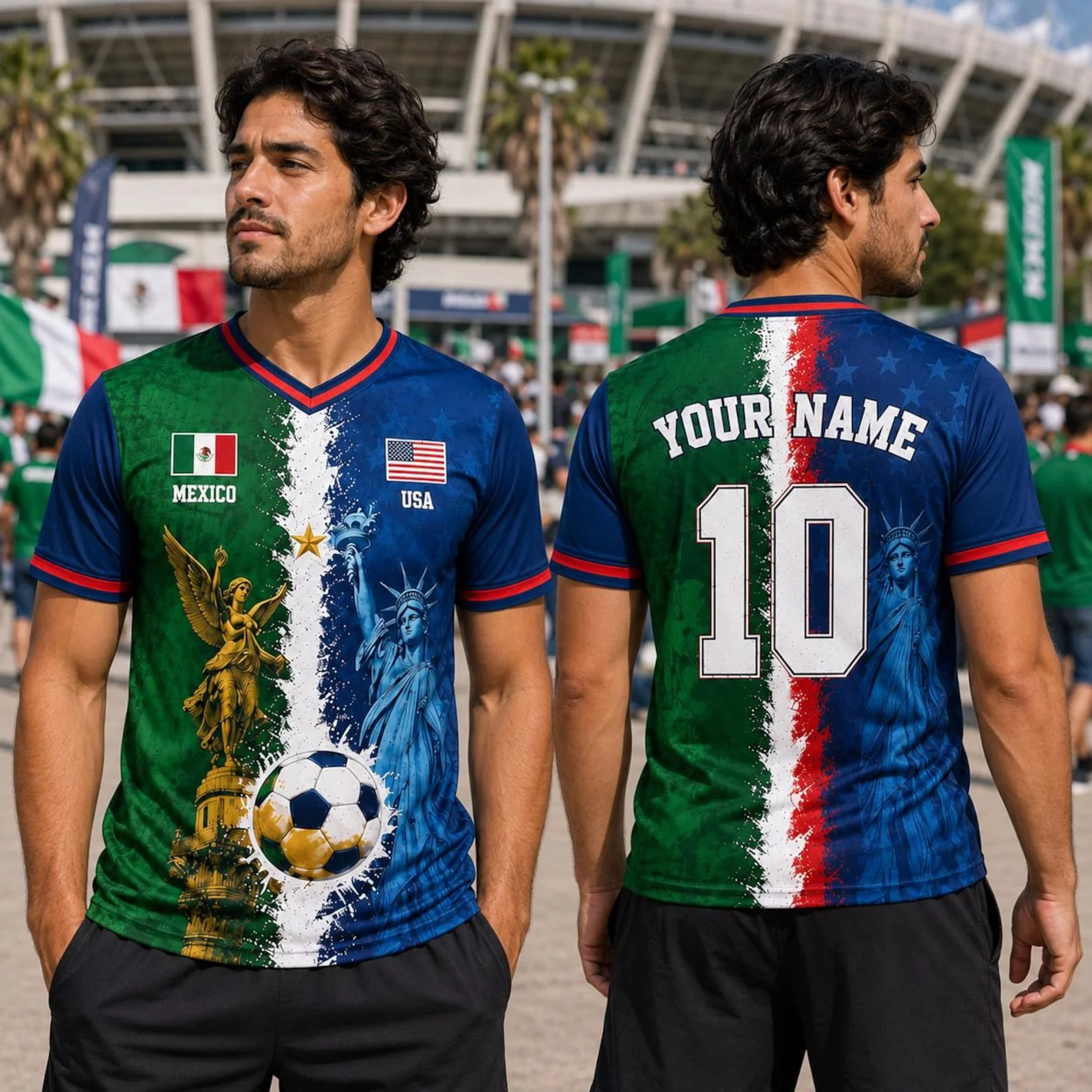 Mexico And USA World Soccer Cup 2026 - Personalized Soccer Jersey - Gift For Football Lovers, Sport Fans