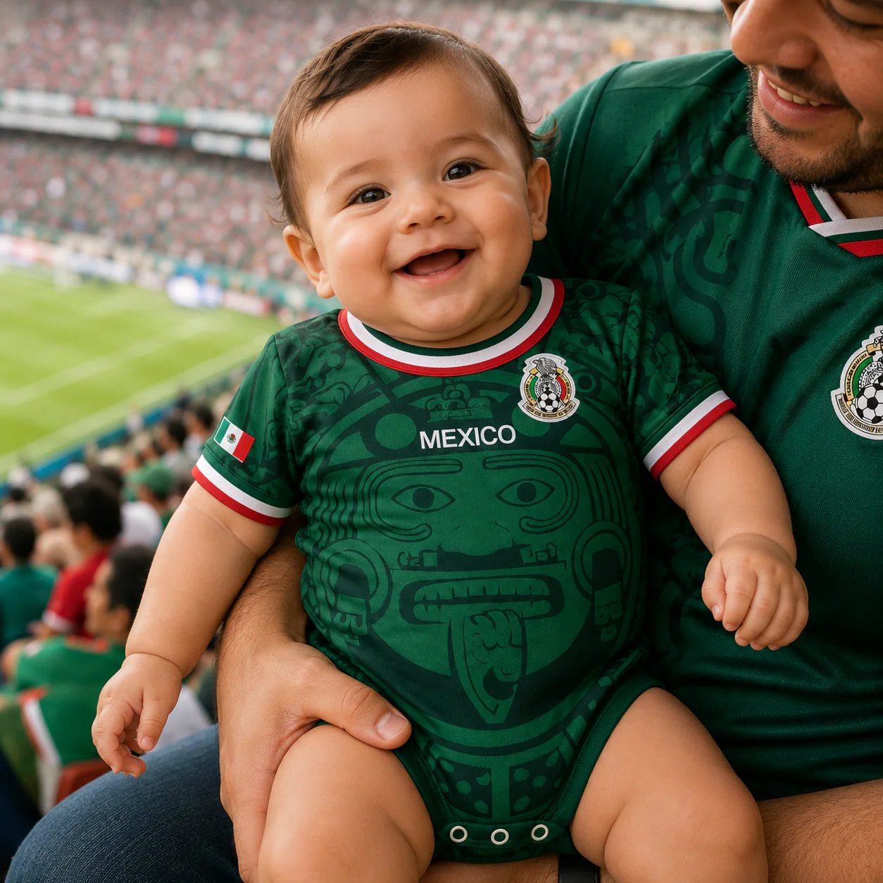 Mexico Authentic 1998 World Football - Personalized Baby Jersey Bodysuit -  Gifts For New Moms, New Dads, Soccer Lovers - Image 2