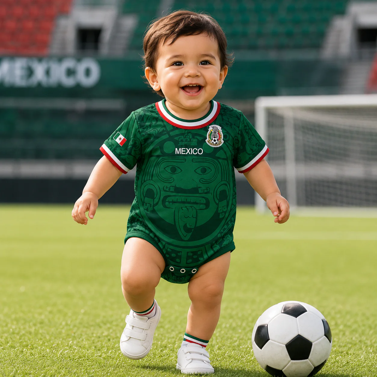 Mexico Authentic 1998 World Football - Personalized Baby Jersey Bodysuit -  Gifts For New Moms, New Dads, Soccer Lovers - Image 3