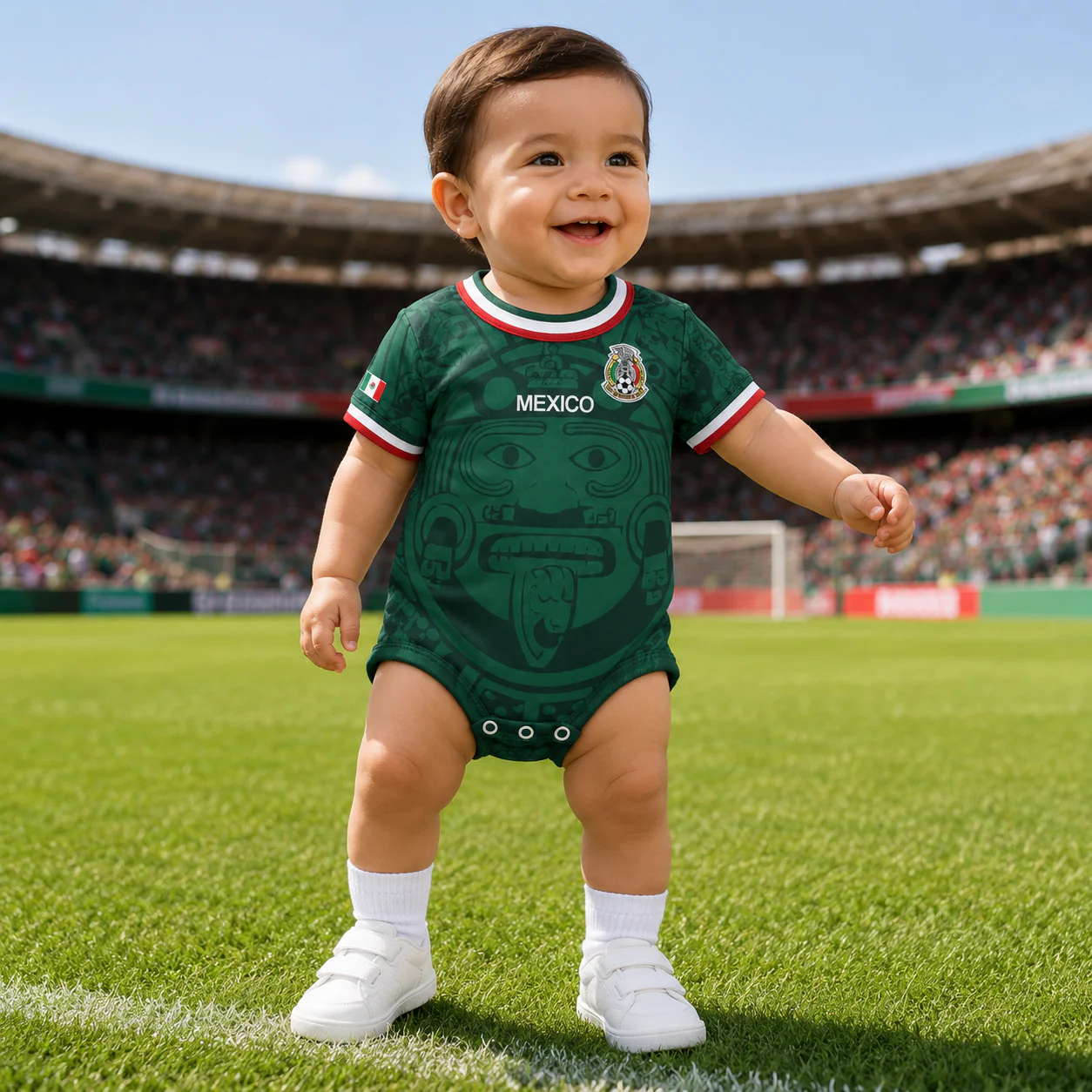 Mexico Authentic 1998 World Football - Personalized Baby Jersey Bodysuit -  Gifts For New Moms, New Dads, Soccer Lovers - Image 4