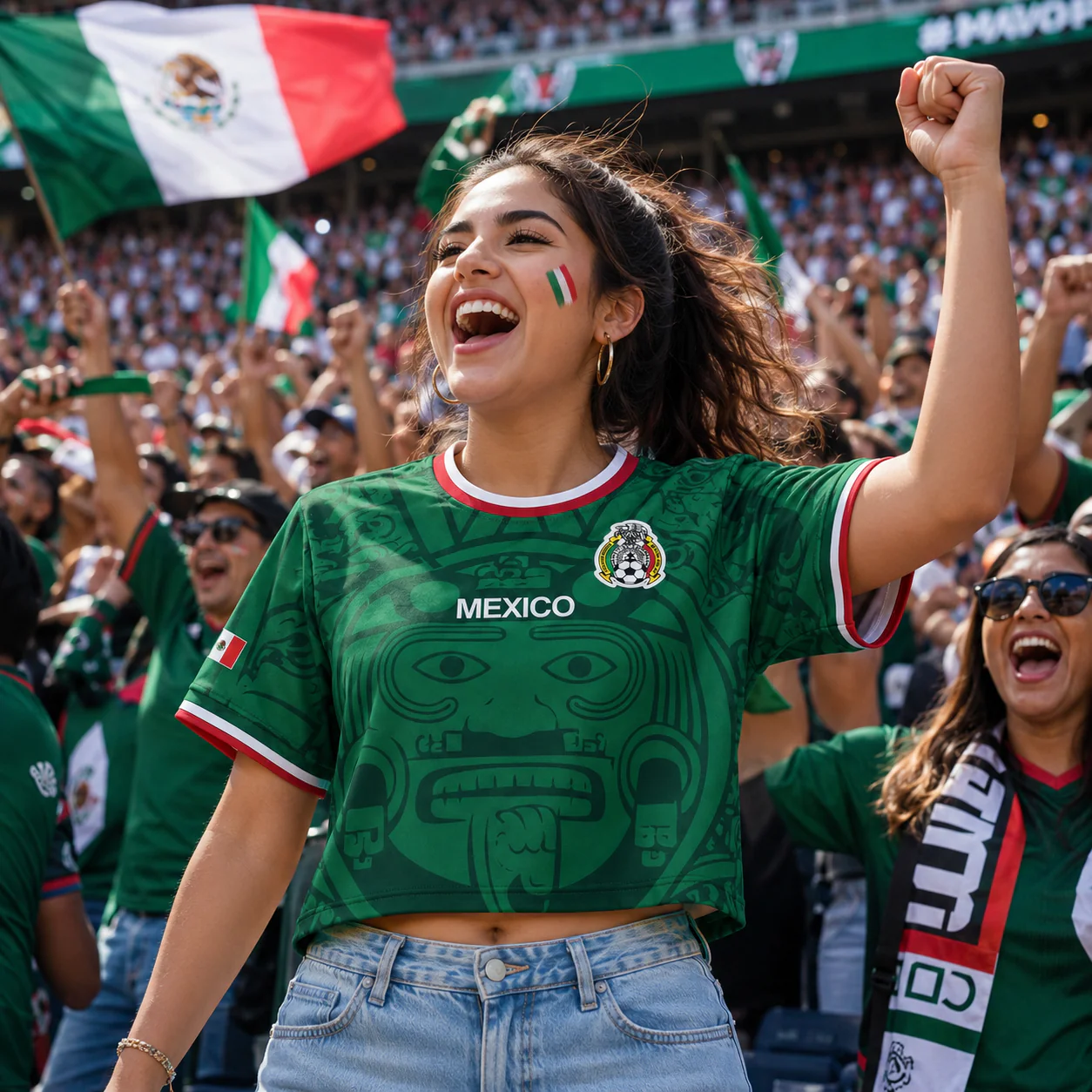 Mexico Authentic 1998 World Football - Personalized Soccer Jersey Crop Tee - Birthday Gifts For Football Lovers, Sports Fans, Sports Lovers - Image 6