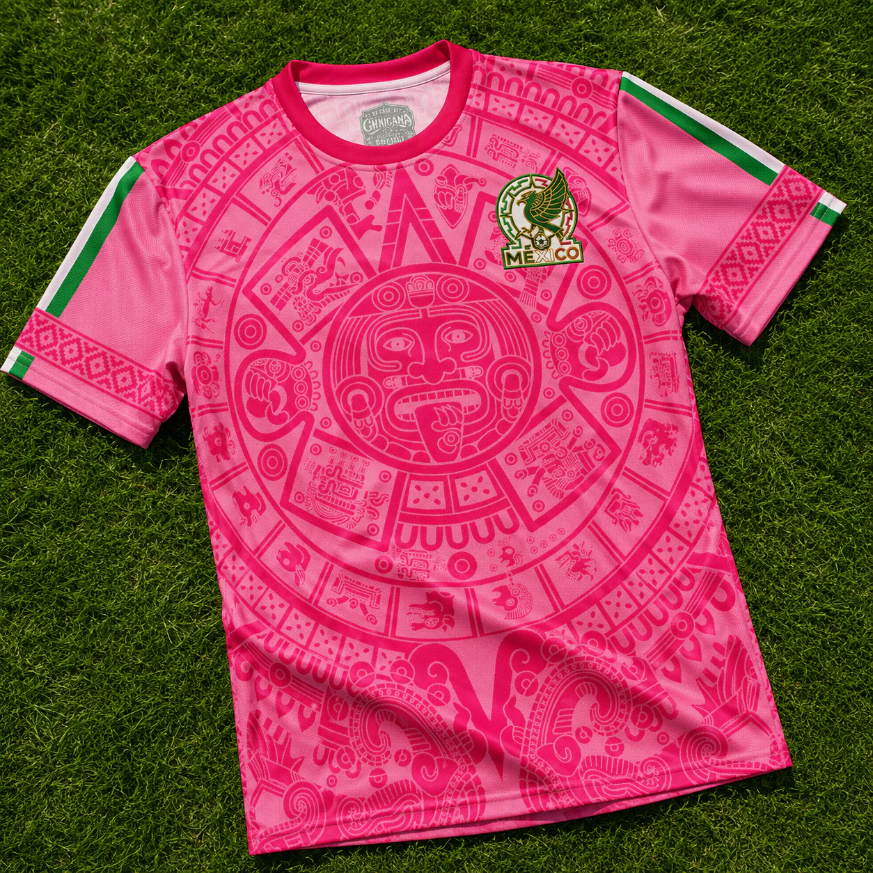 Mexico Aztec Calendar Pink Design - Personalized Soccer Jersey - Birthday Gifts For Football Lovers, Sports Fans, Sports Lovers - Image 3
