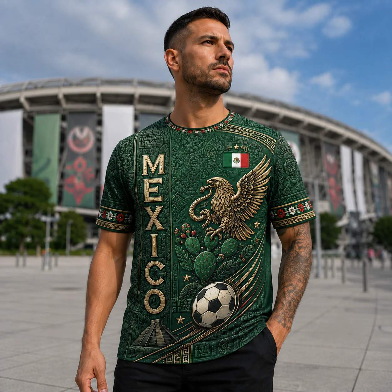 Mexico Aztec Golden Eagle Football - Personalized Soccer Jersey - Birthday Gifts For Football Lovers, Sports Fans, Sports Lovers - Image 2