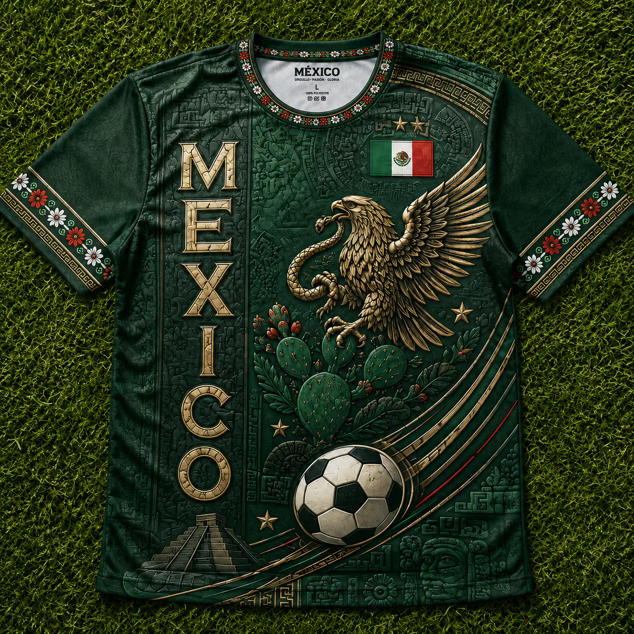 Mexico Aztec Golden Eagle Football - Personalized Soccer Jersey - Birthday Gifts For Football Lovers, Sports Fans, Sports Lovers - Image 3