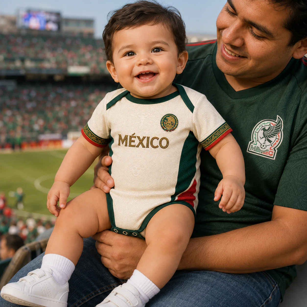 Mexico Aztec Sun Stone Pattern - Personalized Baby Jersey Bodysuit - Gifts For New Moms, New Dads, Soccer Lovers - Image 2