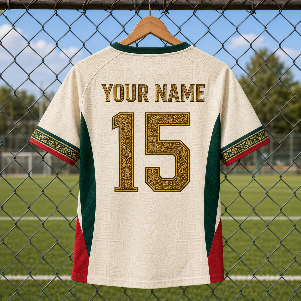 Mexico Aztec Sun Stone Pattern - Personalized Soccer Jersey - Birthday Gifts For Football Lovers, Sports Fans, Sports Lovers - Image 3
