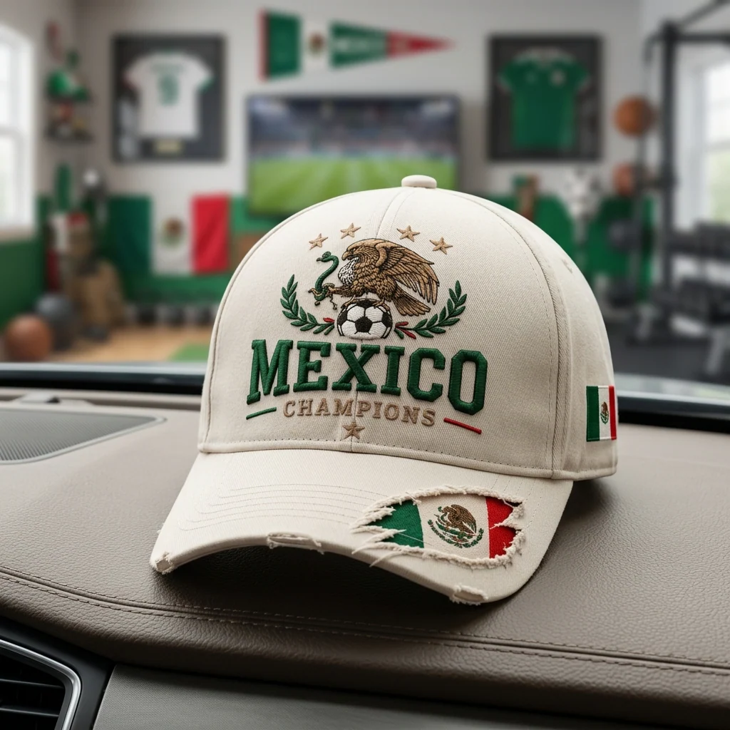 Mexico Champions Distressed Flag - Classic Cap - Gifts For Football Lovers, Sports Fans - Image 3