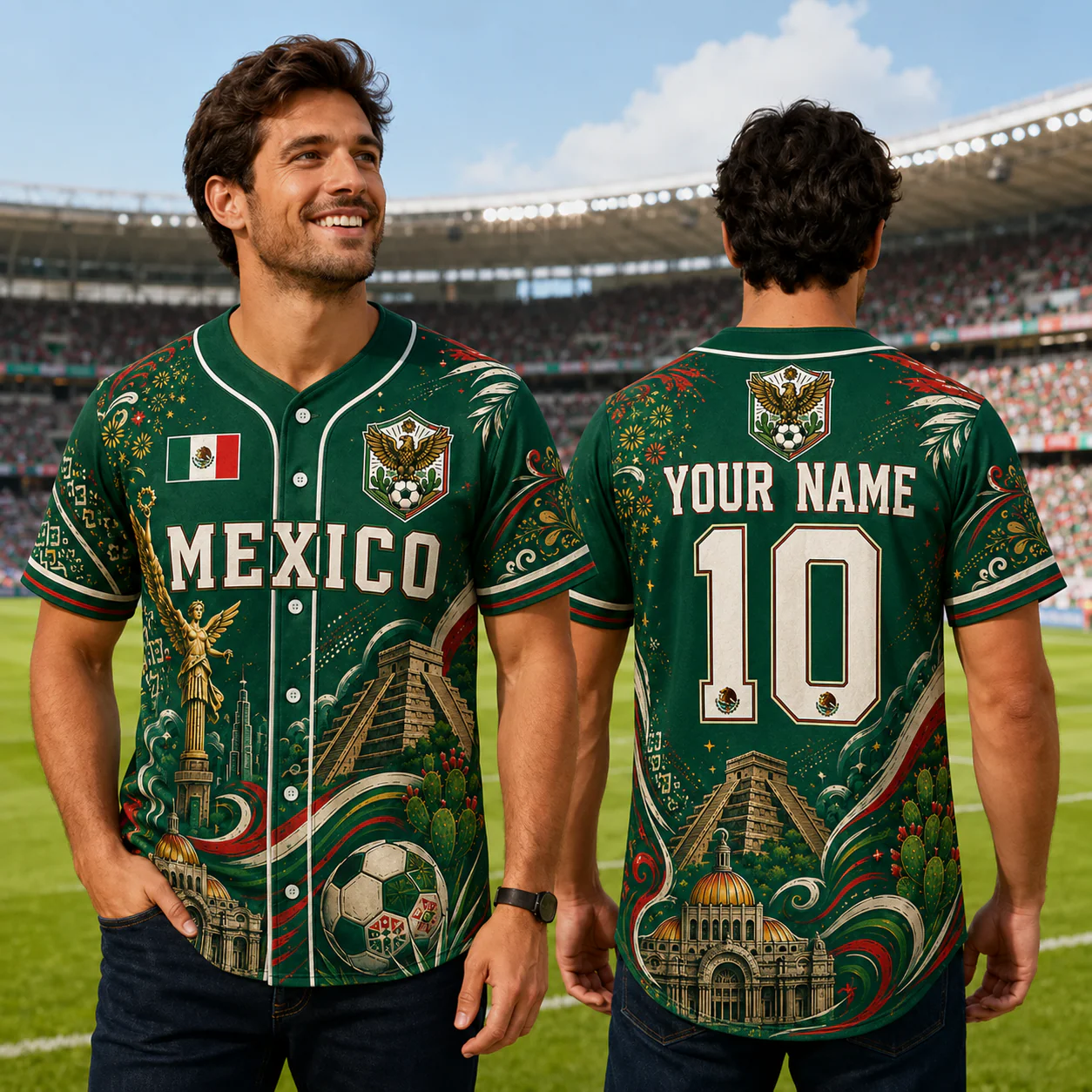 Mexico Football Team Global Tournament 2026 - Personalized Baseball Jersey For Adult, Kid - Gifts For Soccer Lovers, Sport Fans - Image 2