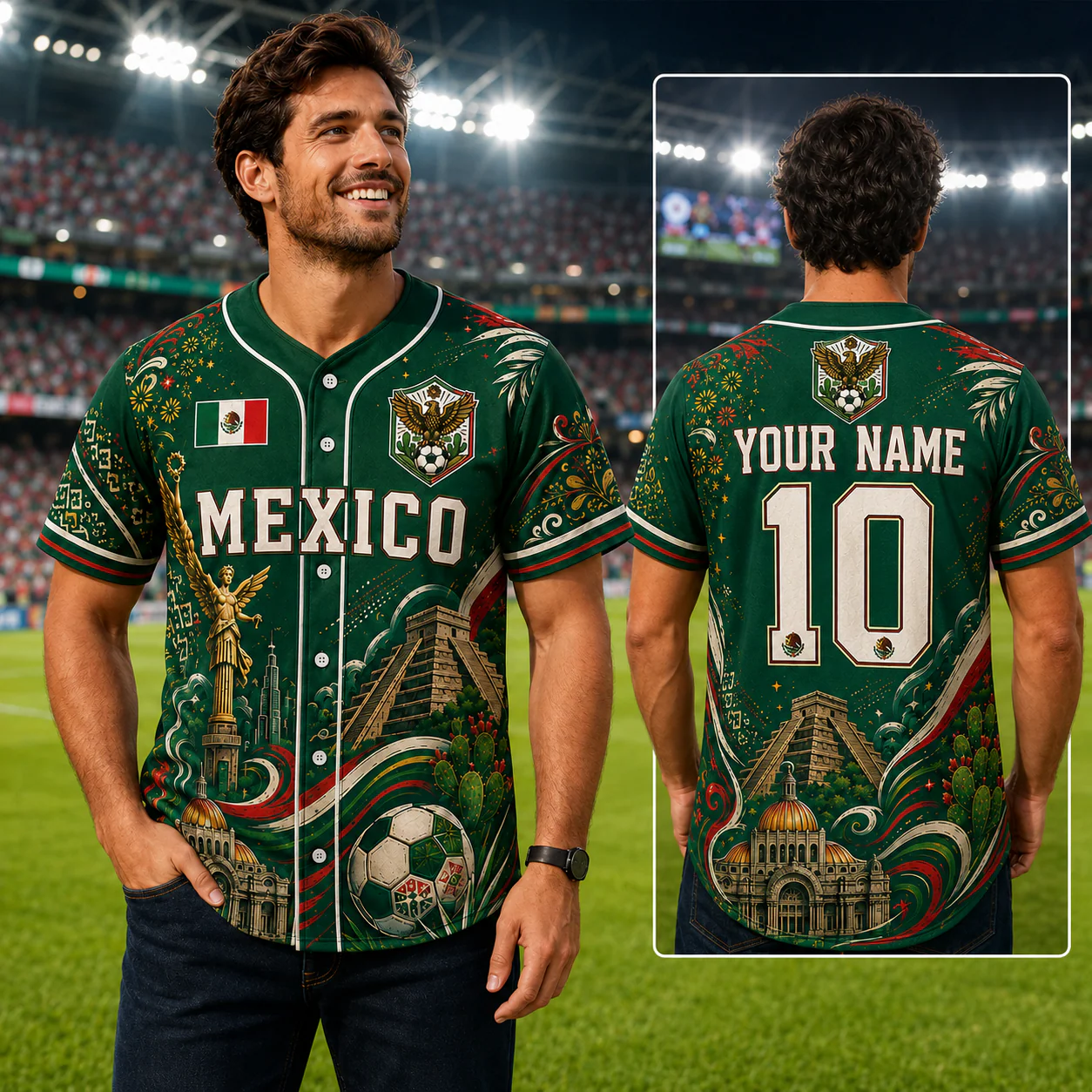 Mexico Football Team Global Tournament 2026 - Personalized Baseball Jersey For Adult, Kid - Gifts For Soccer Lovers, Sport Fans - Image 5