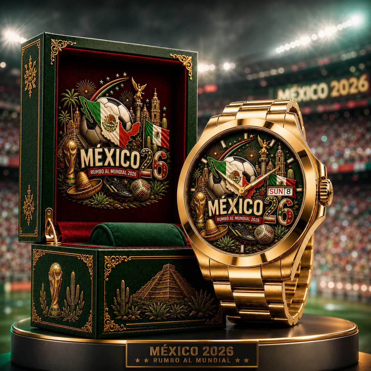Mexico Football Team Rumbo AL 2026 - Men's Wrist Watch - Gift For Soccer Fans - Image 2