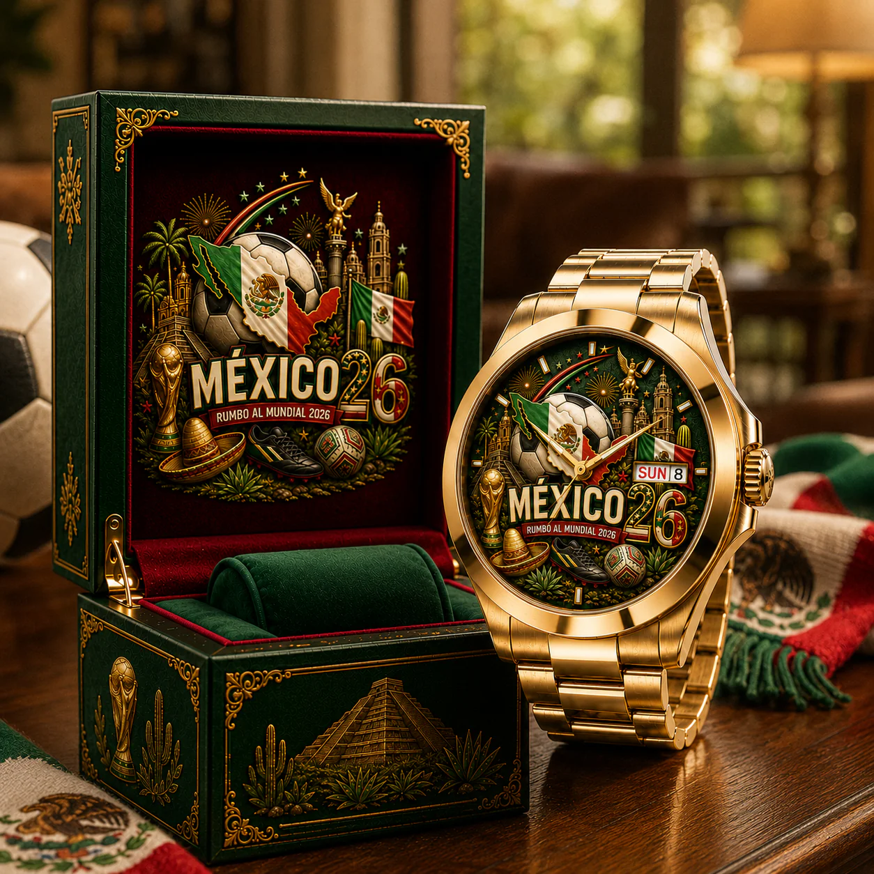 Mexico Football Team Rumbo AL 2026 - Men's Wrist Watch - Gift For Soccer Fans - Image 3