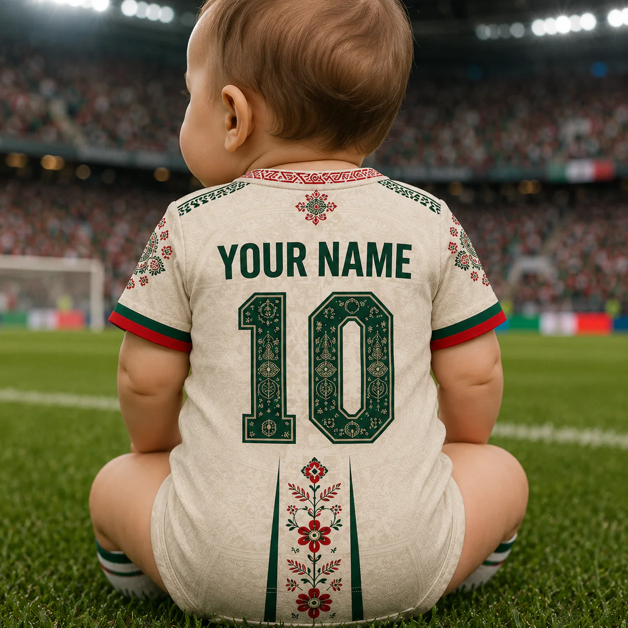 Mexico Global Soccer 2026 Eagle And Aztec Art - Personalized Baby Jersey Bodysuit  - Gifts For New Moms, New Dads, Soccer Lovers - Image 3