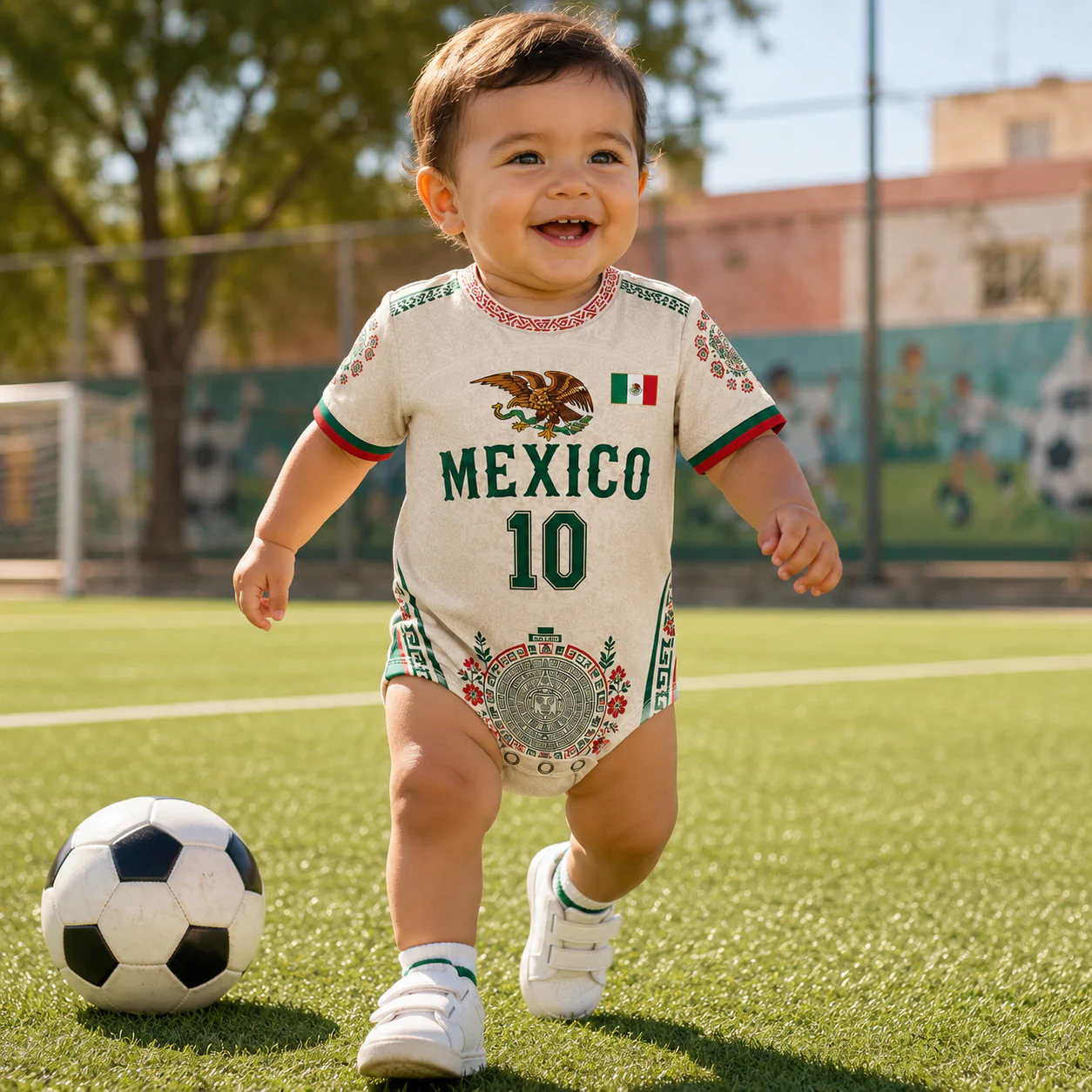 Mexico Global Soccer 2026 Eagle And Aztec Art - Personalized Baby Jersey Bodysuit  - Gifts For New Moms, New Dads, Soccer Lovers - Image 6