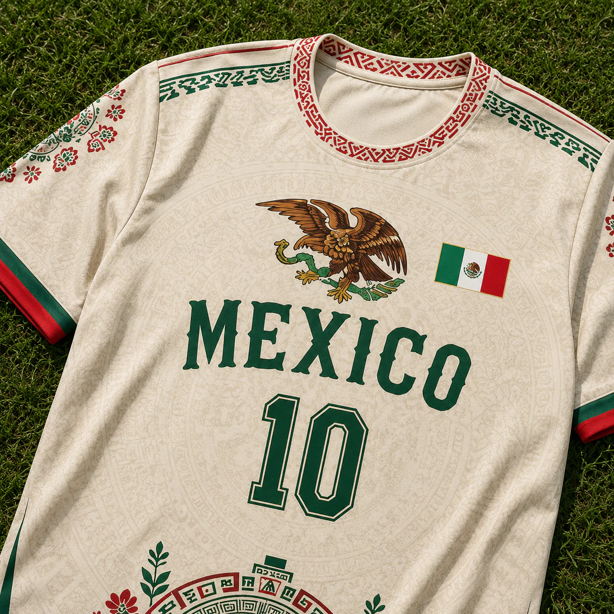 Mexico Global Soccer 2026 Eagle And Aztec Art - Personalized Soccer Jersey - Birthday Gifts For Football Lovers, Sports Fans, Sports Lovers - Image 3