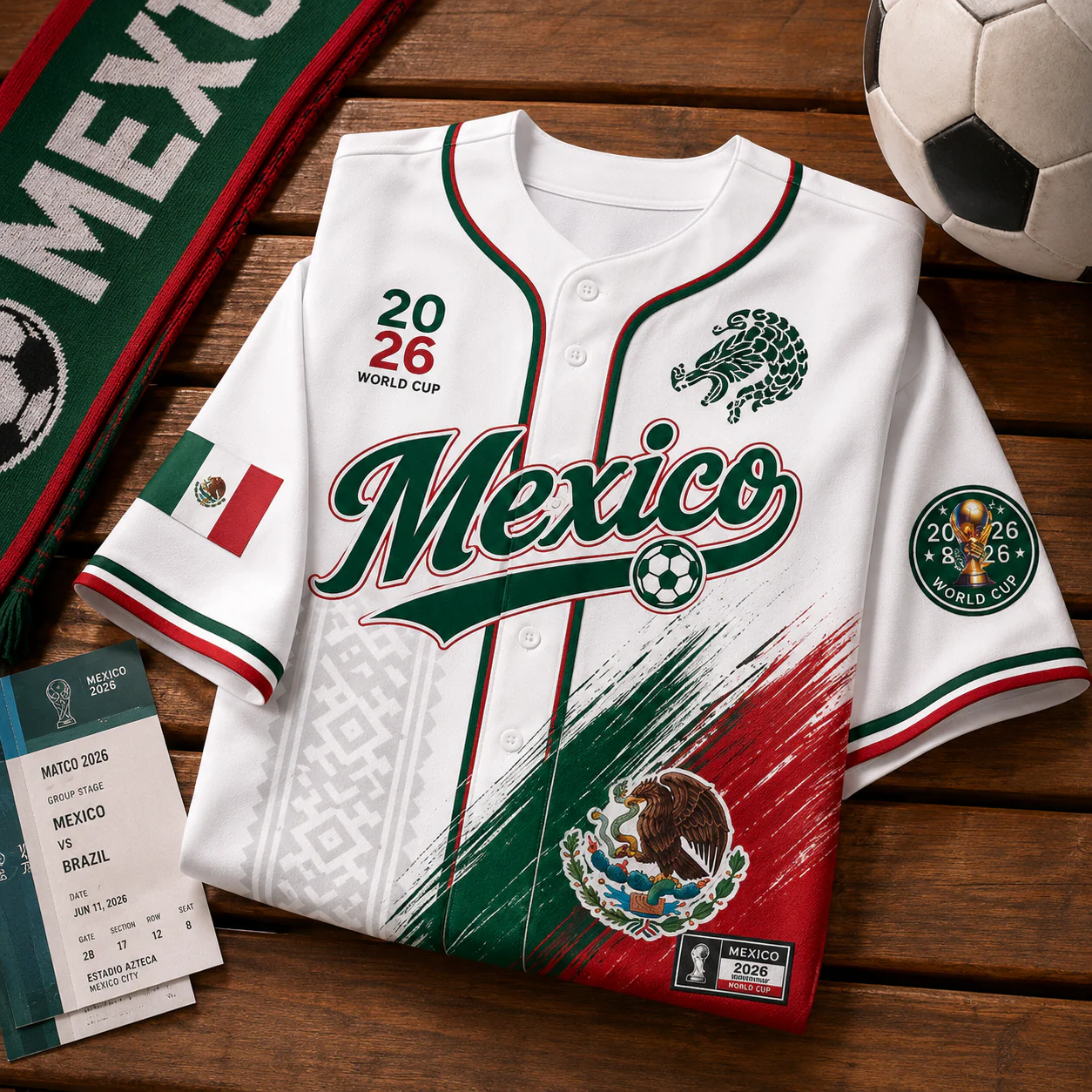 Mexico Global Soccer Championship 2026 - Baseball Jersey - Gift For Football Fans - Image 4