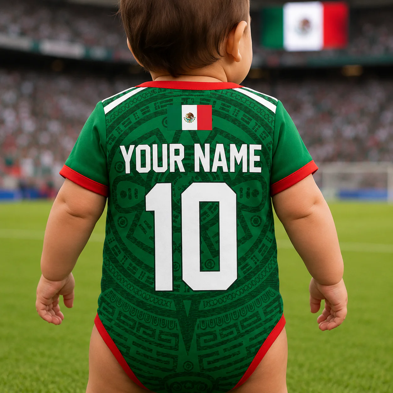 Mexico Soccer 2026 - Personalized Baby Jersey Bodysuit - Gift For Baby Shower, New Moms, New Dads, Mexico Soccer Fans - Image 2