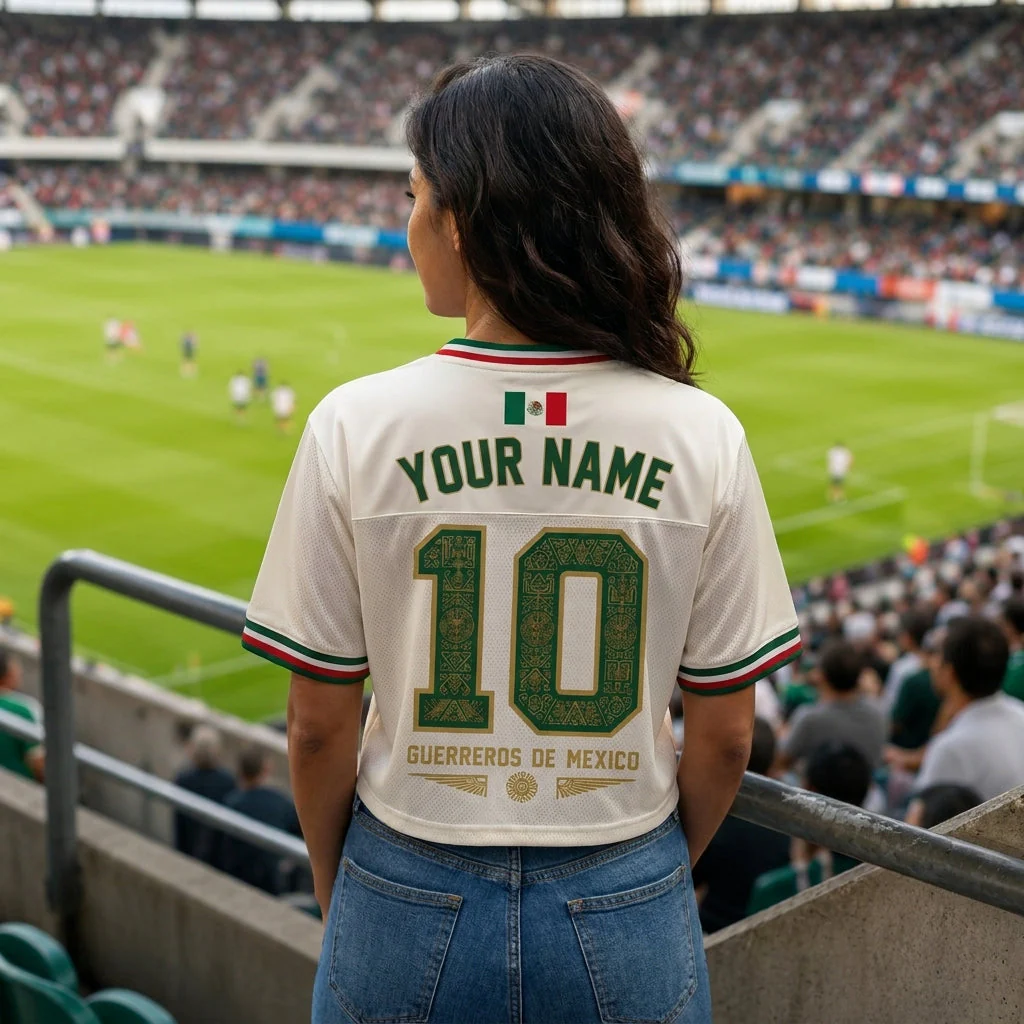 Mexico Soccer 2026 - Personalized Jersey Crop Tee - Birthday Gifts For Football Lovers, Sports Fans, Sports Lovers - Image 3