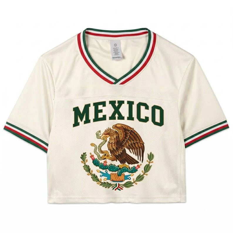 Mexico Soccer 2026 - Personalized Jersey Crop Tee - Birthday Gifts For Football Lovers, Sports Fans, Sports Lovers - Image 4