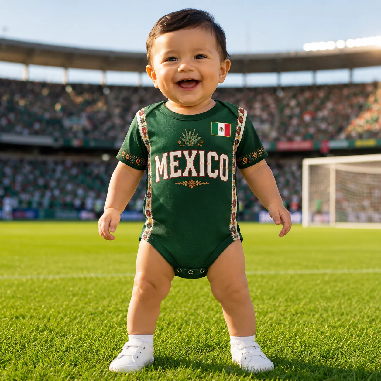 Mexico Soccer Championship 2026 - Personalized  Baby Jersey Bodysuit -  Gifts For New Moms, New Dads, Soccer Lovers