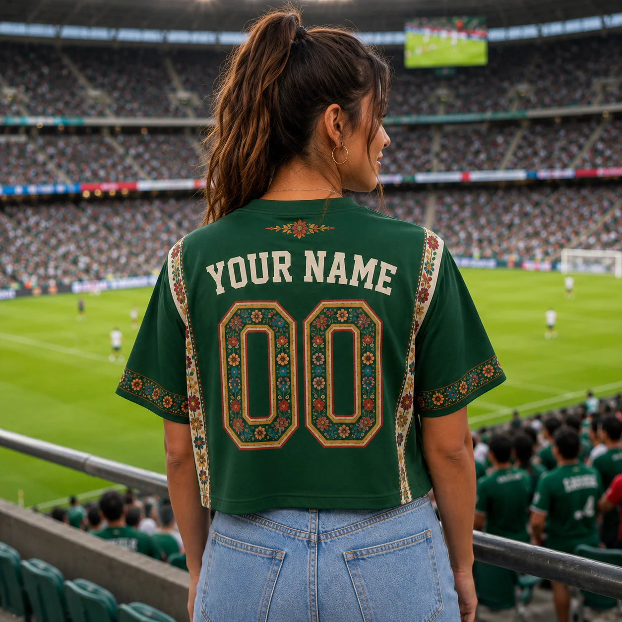 Mexico Soccer Championship 2026 - Personalized Jersey Crop Tee - Birthday Gifts For Football Lovers, Sports Fans, Sports Lovers - Image 3