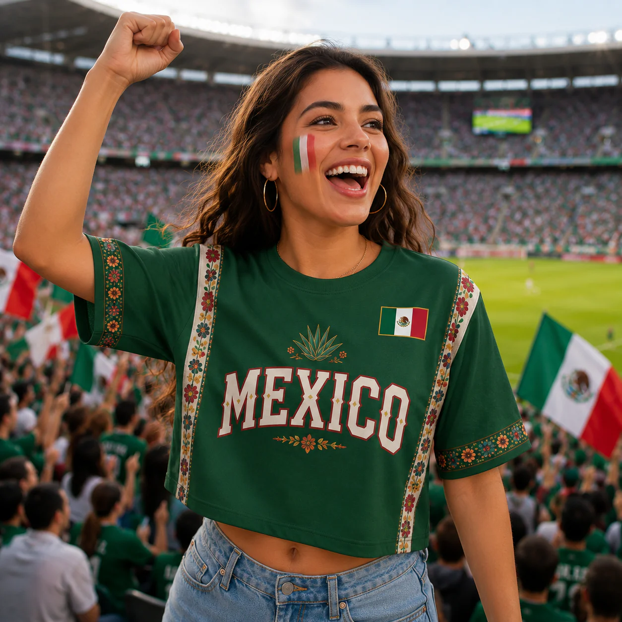 Mexico Soccer Championship 2026 - Personalized Jersey Crop Tee - Birthday Gifts For Football Lovers, Sports Fans, Sports Lovers - Image 6