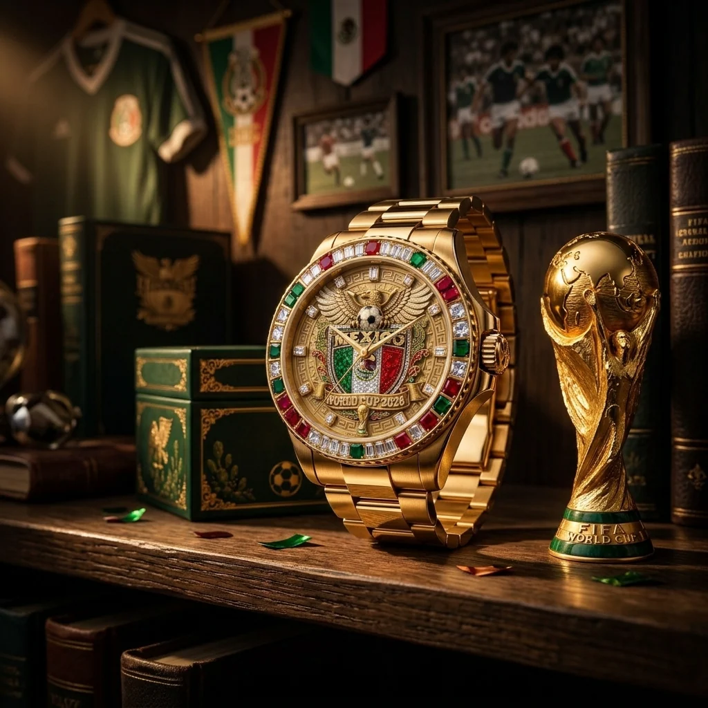 Mexico Soccer Crest World 2026 - Men's Wrist Watch - Gifts For Football Lovers, Sports Fans - Image 5