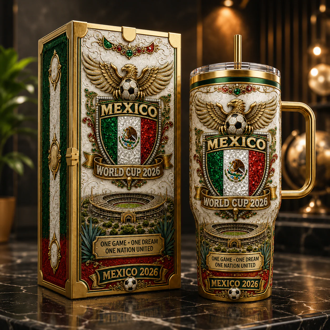 Mexico Soccer Crest World Cup 2026 - Personalized Tumbler - Gifts For Football Lovers, Sports Fans - Image 2