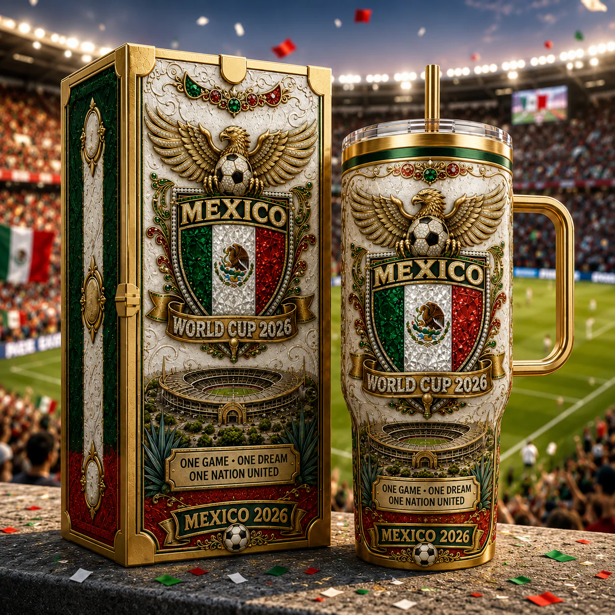 Mexico Soccer Crest World Cup 2026 - Personalized Tumbler - Gifts For Football Lovers, Sports Fans - Image 3