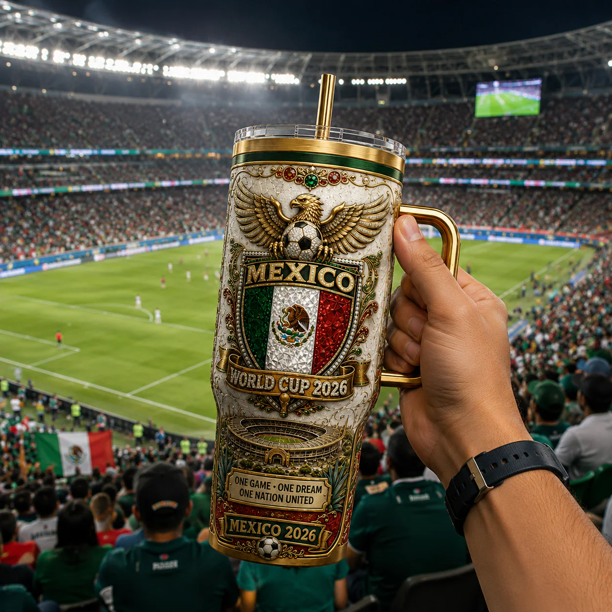 Mexico Soccer Crest World Cup 2026 - Personalized Tumbler - Gifts For Football Lovers, Sports Fans - Image 4