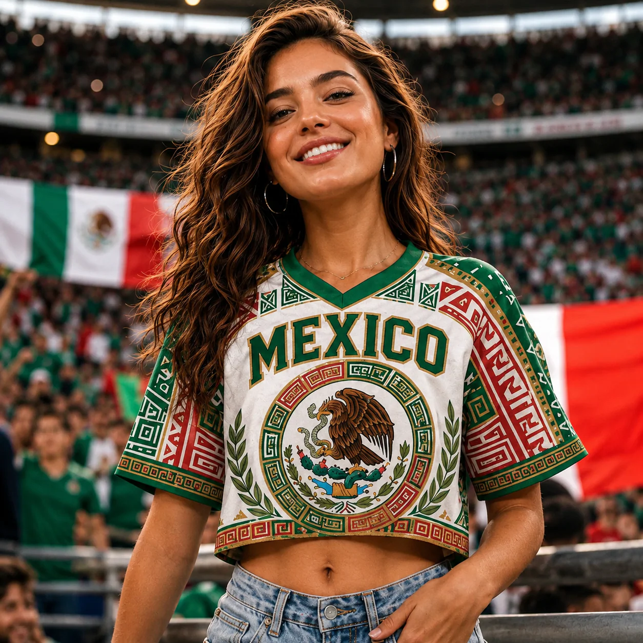 Mexico Soccer Custom Name Number - Personalized Croptop Jersey - Gift For Football Lovers, Sports Fans - Image 2