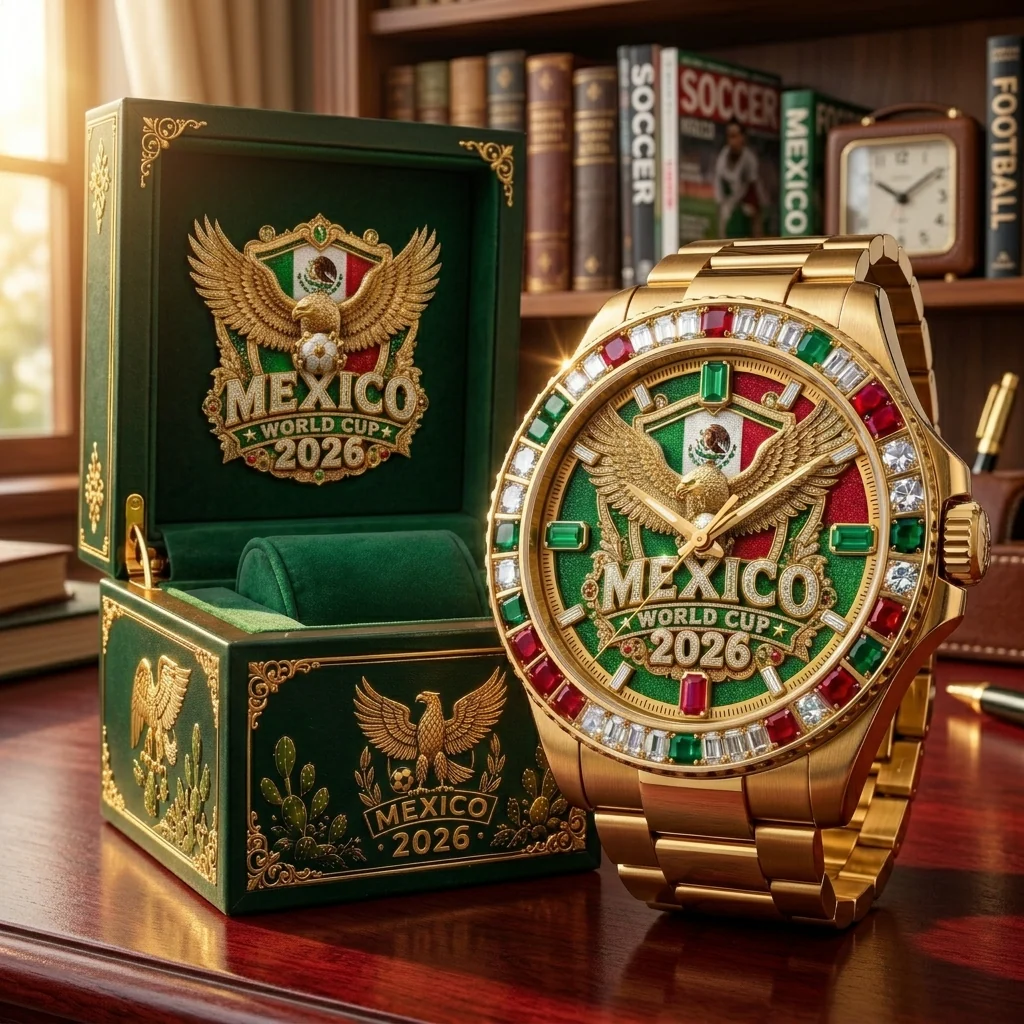 Mexico Soccer Team World Soccer 2026 - Personalized Men's Wrist Watch - Gifts For Football Lovers, Sports Fans - Image 2