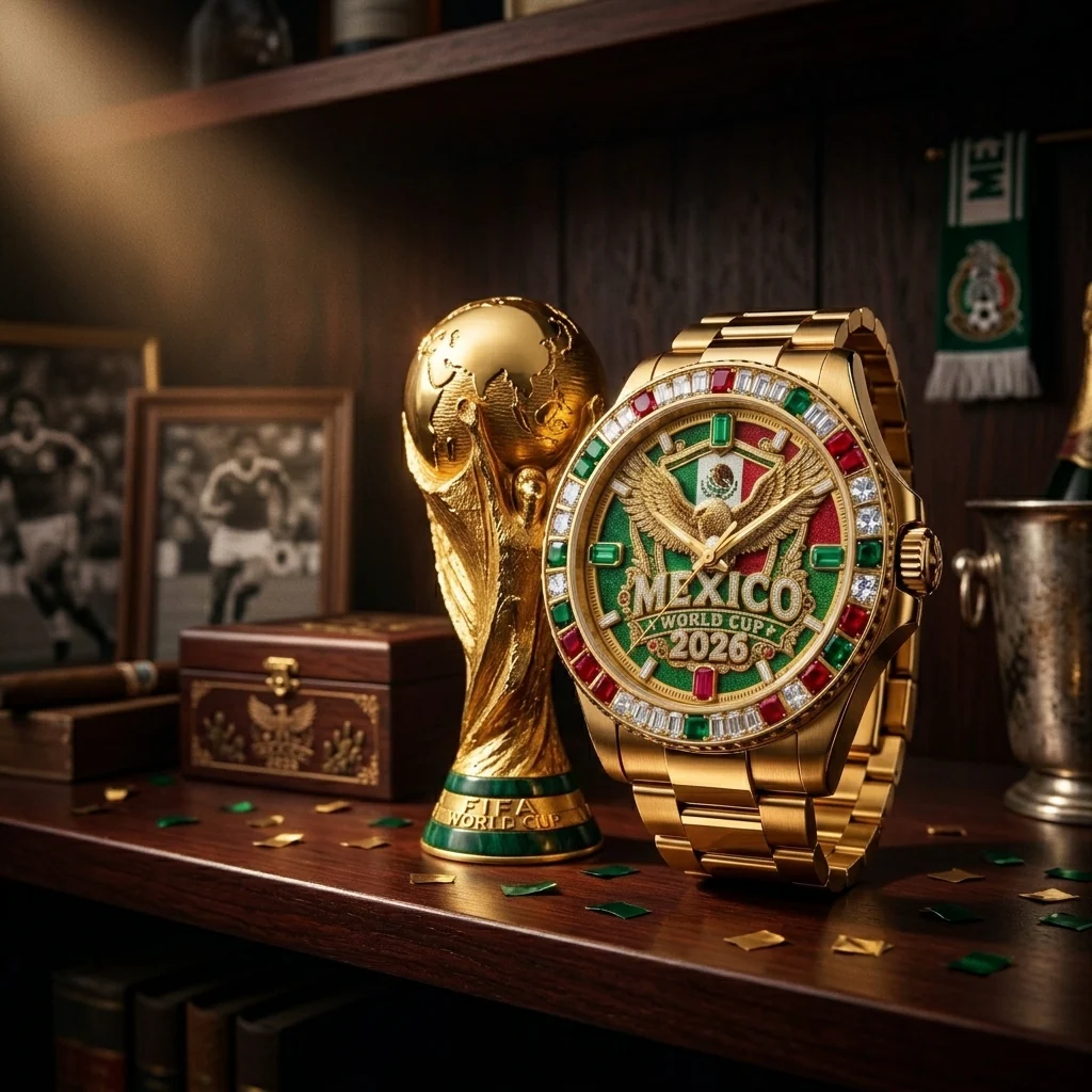 Mexico Soccer Team World Soccer 2026 - Personalized Men's Wrist Watch - Gifts For Football Lovers, Sports Fans - Image 4