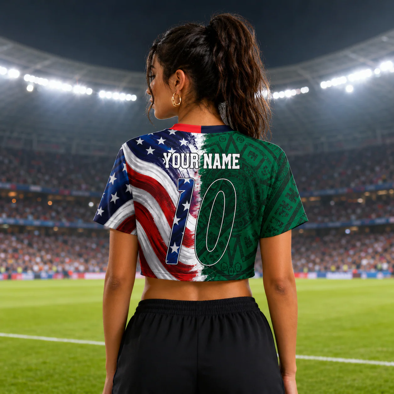 Mexico USA Eagle Custom Name Number - Personalized Croptop Jersey - Gifts For Football Lovers - Image 3