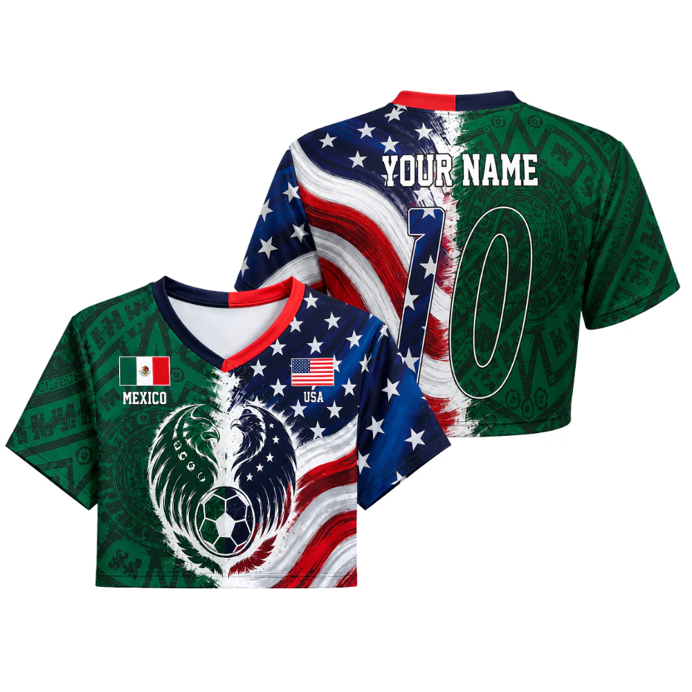 Mexico USA Eagle Custom Name Number - Personalized Croptop Jersey - Gifts For Football Lovers - Image 6