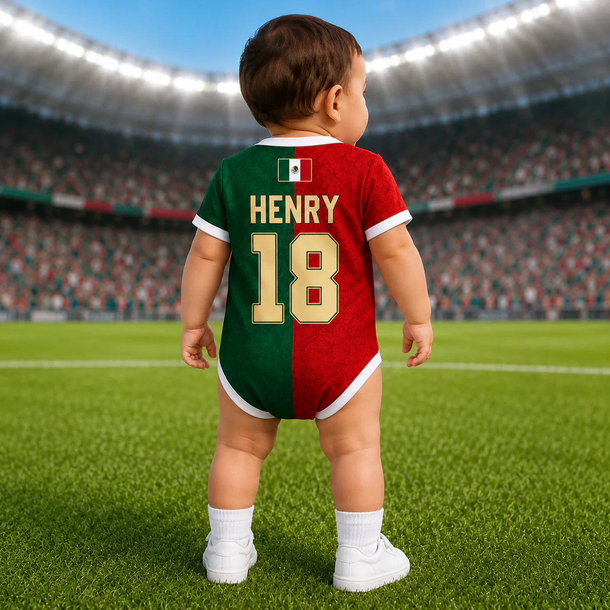 Mexico World Football 2026 - Personalized Baby Jersey Bodysuit - Gift For Baby Shower, New Moms, New Dads - Image 3