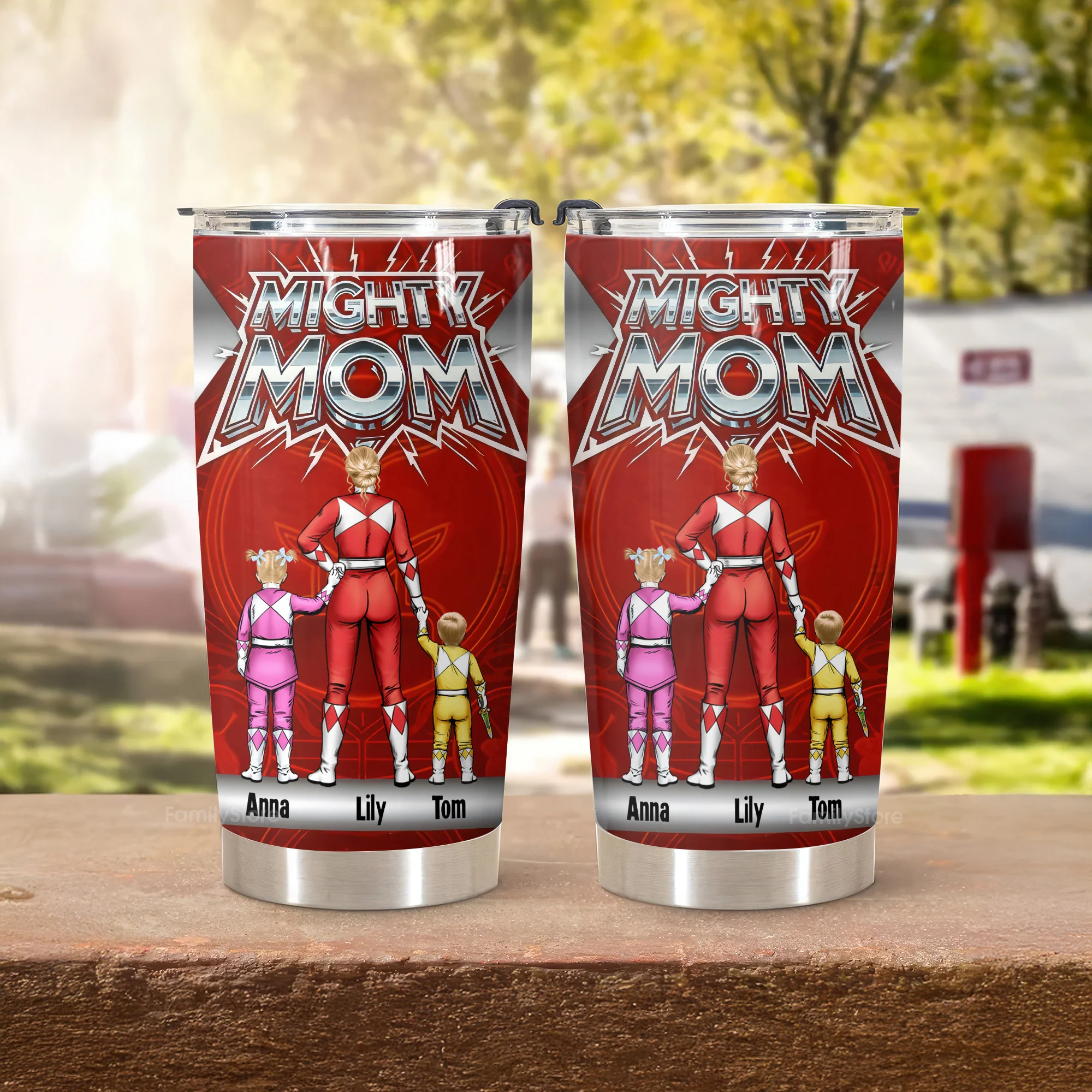Mighty Mom Super Power - Personalized Stainless Steel Tumbler - Gift For Mom, Mother's Day | CL21 NA94 - Image 4