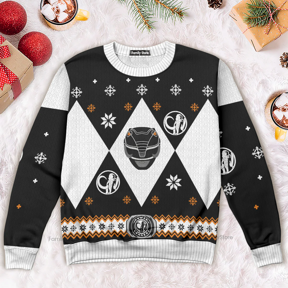 Mighty Morphin Power Rangers Black - Costume Cosplay Ugly Christmas Sweater - Image 5